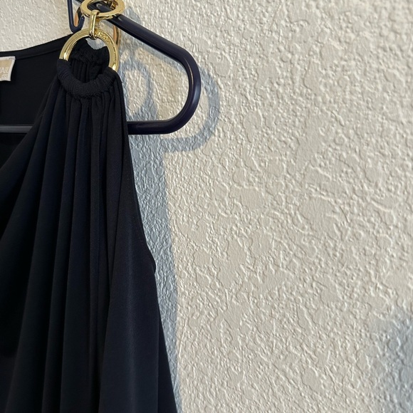 New Michael Kors Black Top with Gold Ring Details - Picture 2 of 7